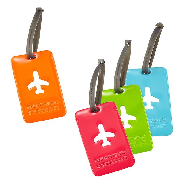 Covered luggage tags keep both you and your suitcase safe. Brightly colored luggage tags help to make your suitcase easily identifiable.